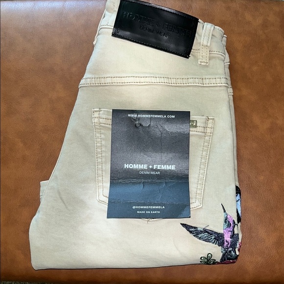 Homme + Femme Unisex Denim Wear Embroidered Shorts NWT Size 28 - Picture 3 of 16